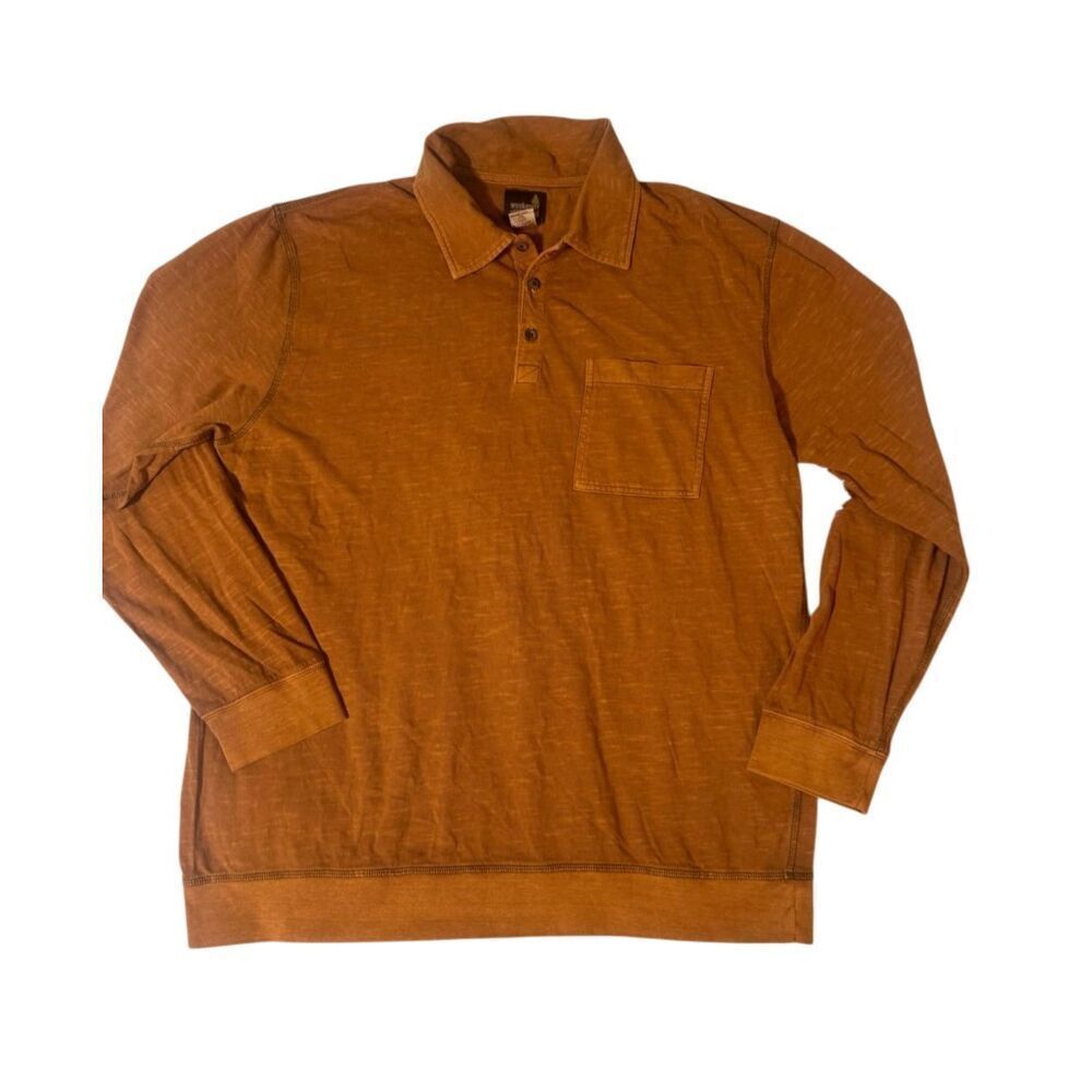 Weekendz off long sleeve orange henley shirt L